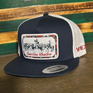 Vexil Brand American Rancher Black and White Snapback Hat